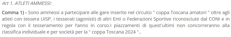 COPPA TOSCANA 2024