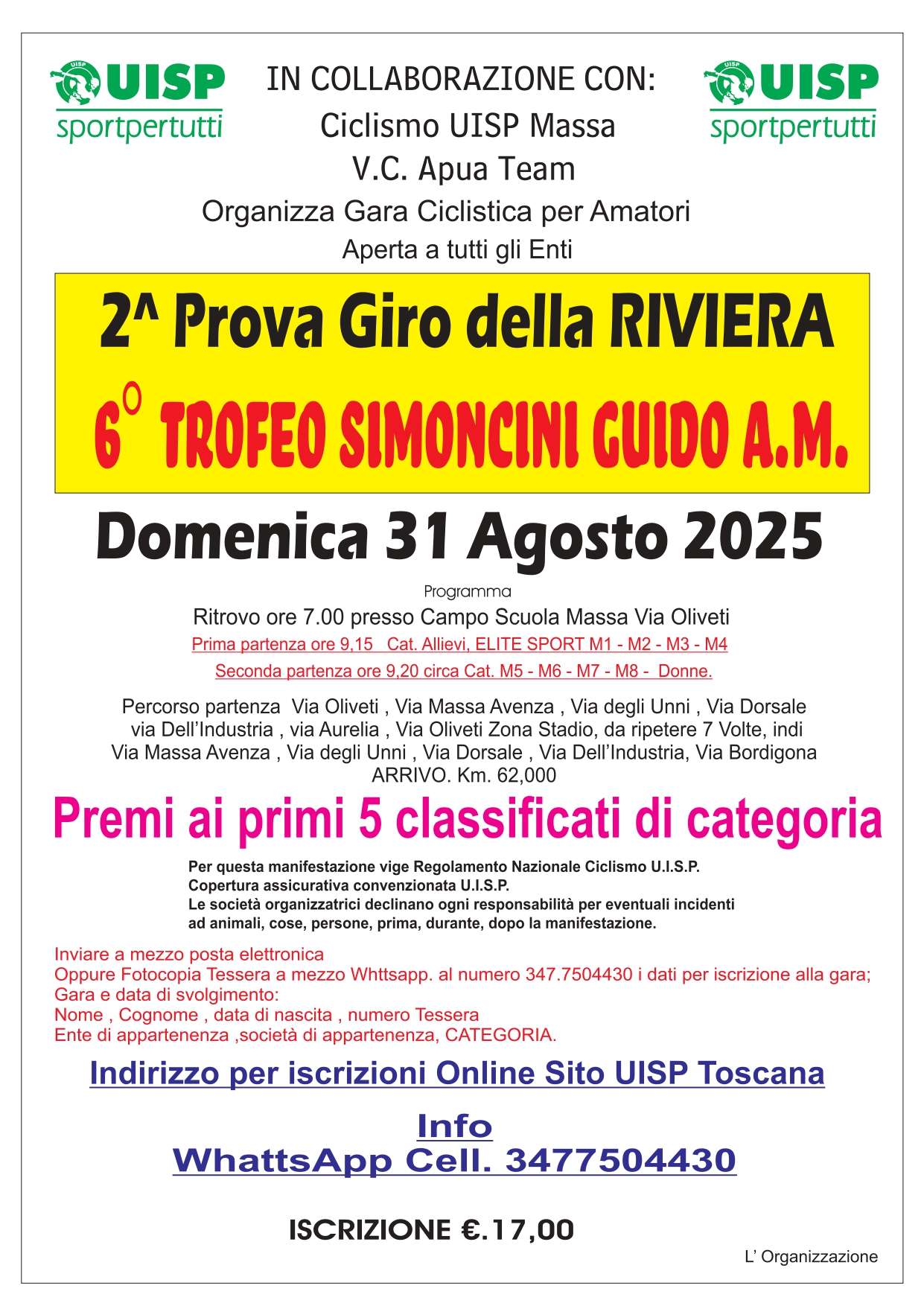 2° PROVA GIRO DELLA RIVIERA