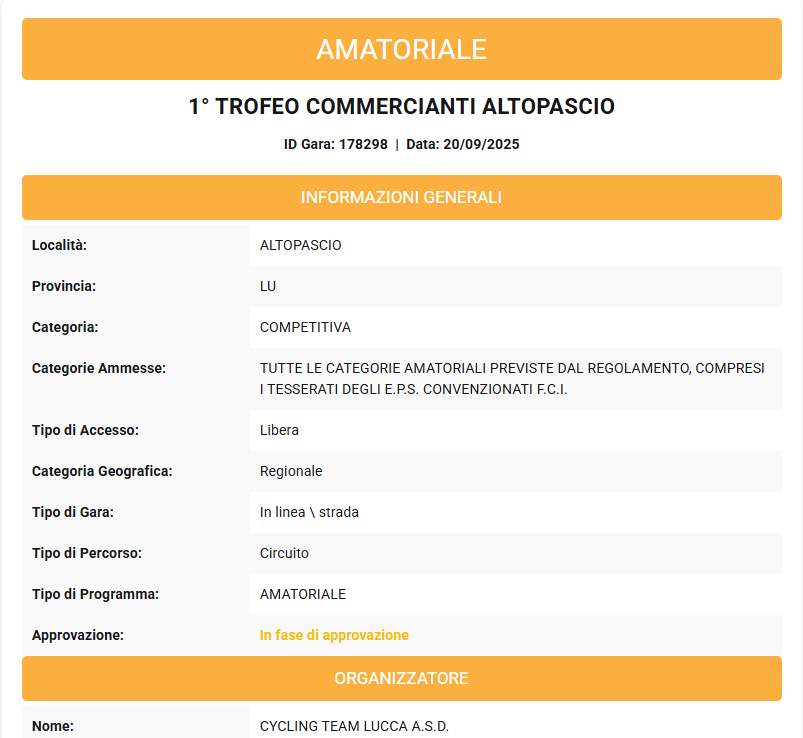 1° TROFEO COMMERCIANTI ALTOPASCIO